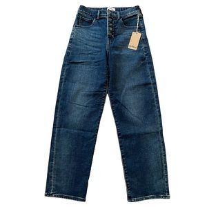 UpWest All Day Stretch High Waisted Button Front Jeans